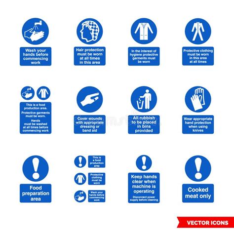 Mandatory Signs Icon Set Of Color Types Isolated Vector Sign Symbols