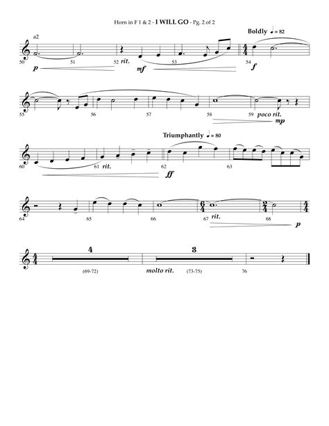 I Will Go Choral Anthem Satb French Horn Sheet Music Pdf Lifeway