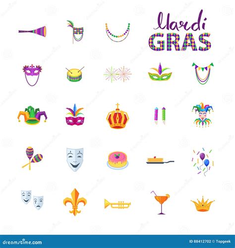 Mardi Gras Set De Los Elementos Decorativos Del Carnaval Ilustraci N