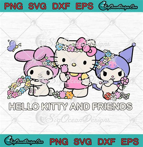 Sanrio Hello Kitty And Friends SVG - Hello Kitty Flower Crowns SVG PNG ...