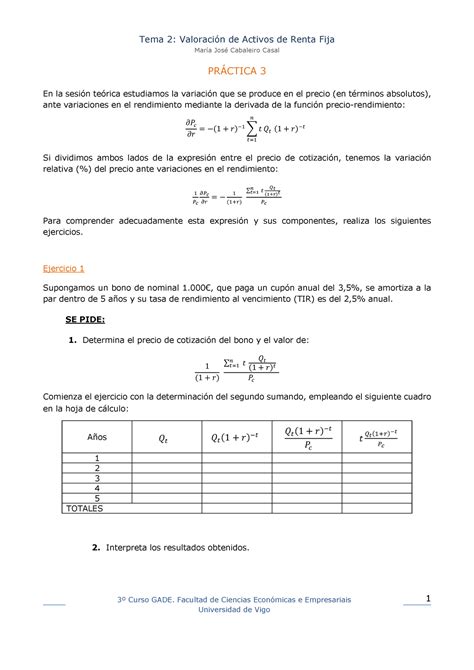 Enunciado Pr Ctica Valoraci N De Activos Uvigo Studocu