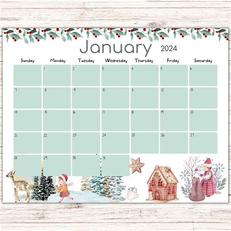 Editable January Calendar Printable Planner Fillable Etsy Artofit