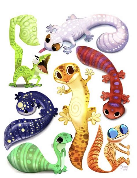 kawaii cartoon cute leopard gecko drawing Leopard gecko cartoon pictures