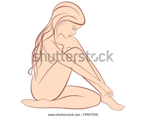 Beautiful Nude Woman Silhouette Stock Vector Royalty Free Shutterstock