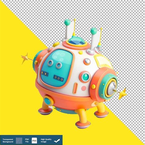 Premium Psd Cute Space Probe D Isometric Render Transparent