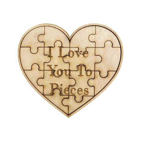 I Love You To Pieces Puzzle Heart - KLC Laser | Custom Laser Engraving