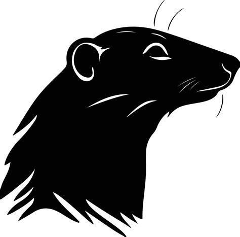 Sweet Black Silhouette Of Naked Mole Rat Head 54303859 Vector Art At