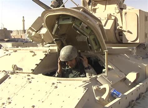 Iraq, Circa 2005, The Rear Door To A Bradley Fight Vehicle (M2A3) Opens ...