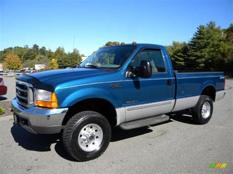 2000 Island Blue Metallic Ford F250 Super Duty Xlt Regular Cab 4x4 40571561