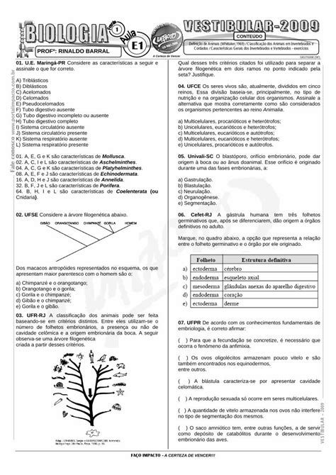 Pdf Biologia Pr Vestibular Impacto Caracter Sticas Gerais Dos