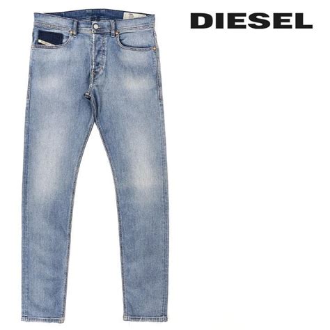 ディーゼル Diesel ジーンズ デニム パンツ メンズ ヴィンテージウォッシュ加工 ブレイクバックポケット 裾カットオフ スリムキャロット