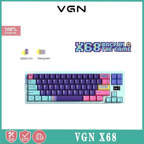 VGN X68 Mini Hot Swap ไฟ RGB Backlit บลทธ5 0 2 4G Type C แบบมสายสามโหมดคยบอรดเลนเกมกลไก