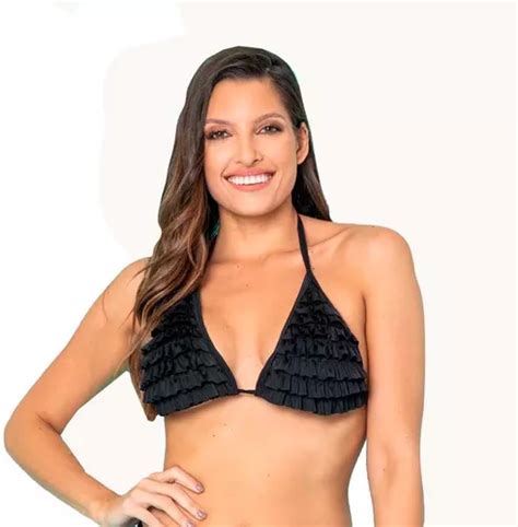 Corpiño Bikini Malla Triangulo Traje De Baño Volados Verano