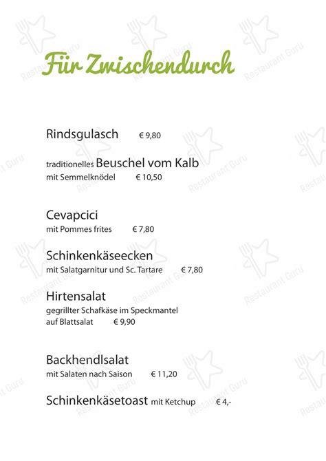 Speisekarte Von Leini S Dorfwirtshaus Restaurant Enzenreith