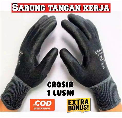 Sarung Tangan Kerja Safety Plamfit Kaos Tangan Karet Bangunan Mekanik