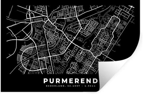 Muurstickers Sticker Folie Kaart Purmerend Zwart X Cm