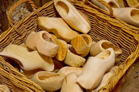 Traditional Dutch Clogs Wooden Shoes In One Of The Souvenir Gift