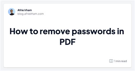 How To Remove Passwords In Pdf