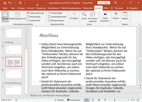 Textinhalt Auf Folien In Powerpoint