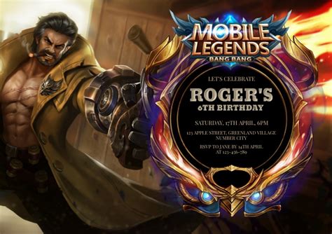 Mobile Legends Birthday Invitation Template Postermywall