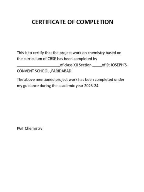 Chemistry Certificate Pdf