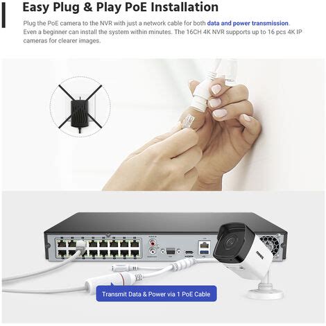 ANNKE Kit caméra de surveillance POE 16CH 8mp NVR extérieur 5 MP