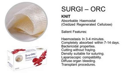 Absorbable Haemostat Surgi Orc Absorbable Hemostatic Manufacturer