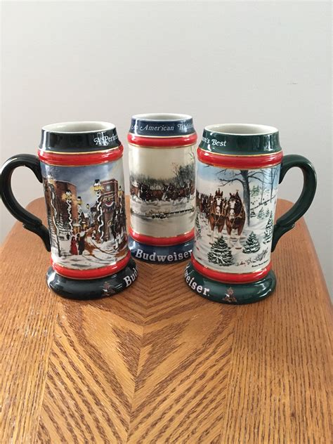 Complete set of 3 Budweiser beer steins 1990 (CS112) American Tradition, 1991 (CS113) The ...