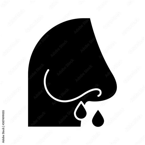 Drip Nose Glyph Icon Common Cold Grippe Symptome Flu Infection