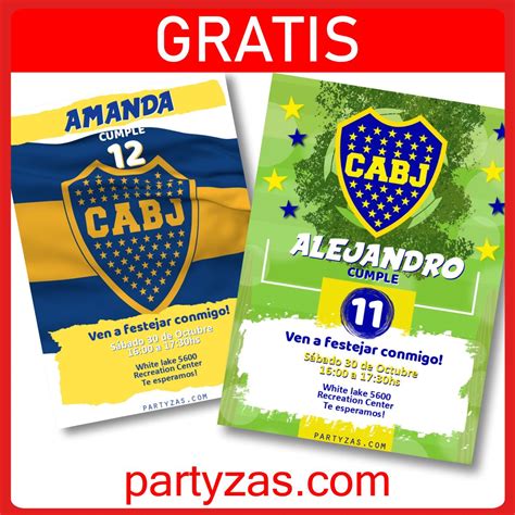 GRATIS Invitaciones Fútbol BOCA JUNIORS para Whatsapp Invitaciones