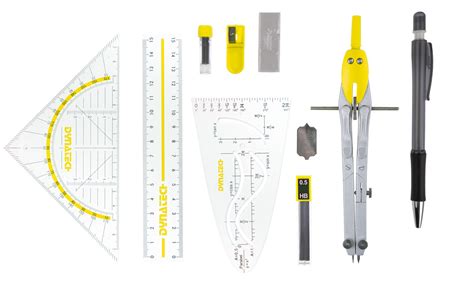 DynaTech Geometrie und Zirkel Set 12 teilig Reißverschluss Etui