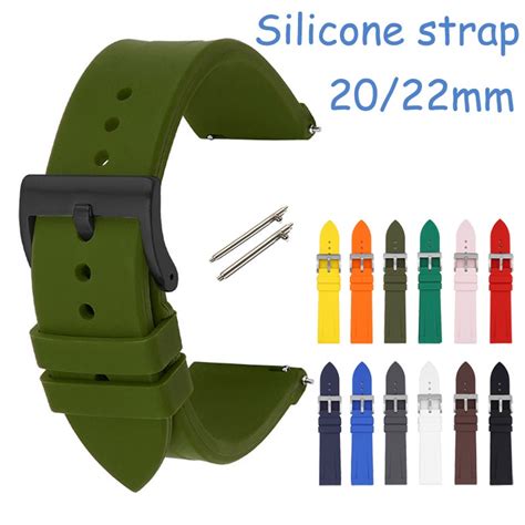 Sport Silicone Watch Strap 20mm 22mm Soft Rubber Smart Watch Band Quick Release Wrist Bracelet