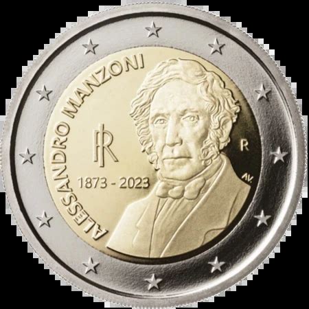 2 Euros Conmemorativos Italia 2023 Alessandro Manzoni