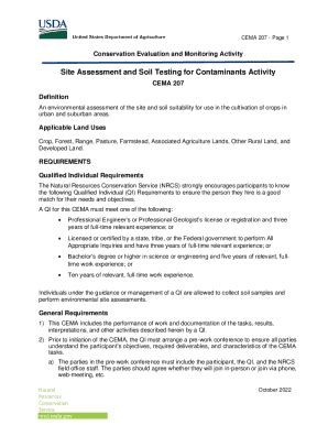 Fillable Online Fy Cema Site Assessment And Soil Testing For