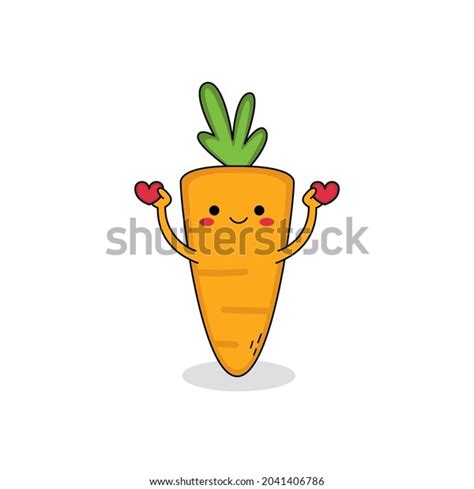 Cute Carrot Cartoon Character Spreading Love Stock Vector Royalty Free 2041406786 Shutterstock