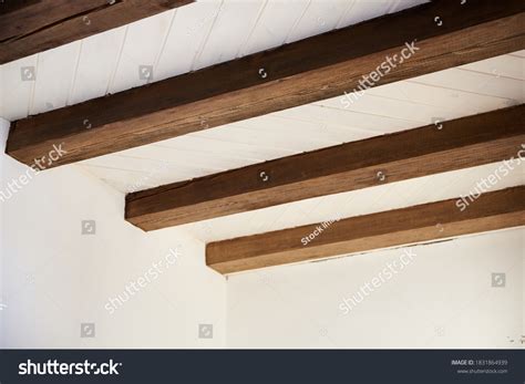 Wooden Beams On Ceiling Modern Interior Stock Photo 1831864939 ...