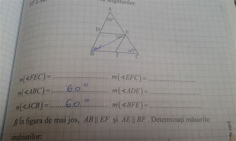 In Triunghiul ABC Din Figura De Mai Jos Avem DE BC Si EF AB