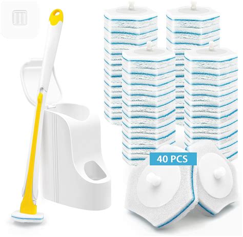 Jehonn Disposable Toilet Brush With Pcs Wand Cleaner Refills Wall