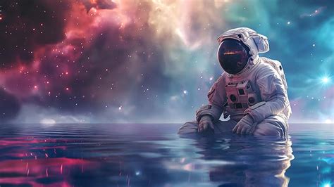 Astronaut Galaxy Sea Desktop Wallpaper - Download in HD & 4K