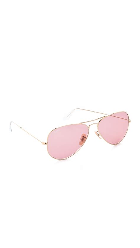 Lyst Ray Ban Aviator Sunglasses In Pink