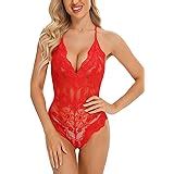 Amazon Womens Babydoll Lace Bodysuit One Piece Lingerie Teddy Underwear Size Xxl Black