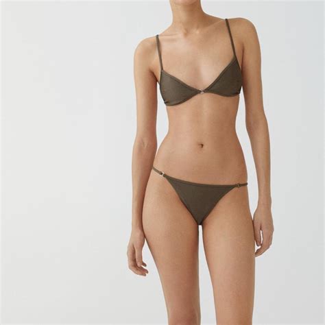 Mango Metallic Detail Bikini Top And Bottom Set In Depop