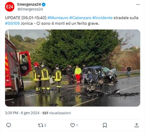 Tragedia Sulla Statale Jonica Morti Giovani In Un Incidente