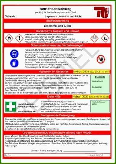 Betriebsanweisung Nach Awsv Muster Sicherheitsaushang