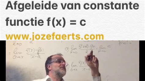 Afgeleide Van Constante Functie F X C Youtube