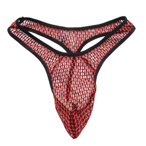 Hot Fashion Sexy G String Men Thong Underwear Gauze Perspective Lattice Thong Fit M XL Men S
