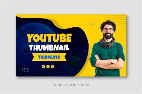 Premium Vector A Youtube Thumbnail Template With A Man On A Yellow