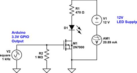 arduino - 2N7000 connection diagram - Electrical Engineering Stack Exchange