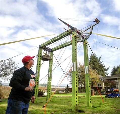 Silver Lake Man Constructs 17 Foot Tall Pumpkin Slinging Catapult