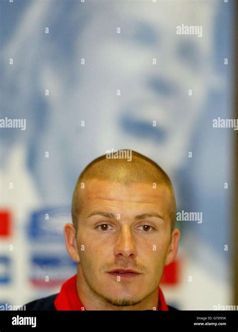 England captain David Beckham during a press conference at Old Trafford ...